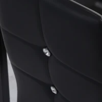 HOMCOM Set of 4 Modern Style Dining Chairs, Button Tufted High Back Side Chairs with Upholstered Seat, Steel Legs for Living Room, Kitchen, Study, Bedroom, Black(m-10)