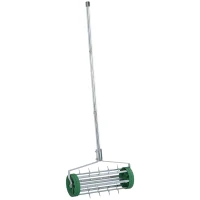 Outsunny Manual Lawn Aerator with Adjustable Handle, Lawn Aerator Machine, Grass Aerator for Lawn, Yard, Garden(m-2)