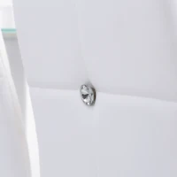 HOMCOM Set of 4 Modern Style Dining Chairs, Button Tufted High Back Side Chairs with Upholstered Seat, Steel Legs, White(m-7)