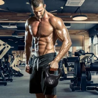 Soozier 26lb Fitness Kettlebell, Plastic Exercise Weight, Weightlifting Tools with Sand, Handle, Noise Reduction for Home, Gym(m-1)