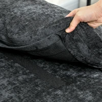 HOMCOM Modern Corner Couch with Right Chaise Lounge, Tufted 3-Seater Sofa with Wooden Legs for Living Room, Black(m-10)