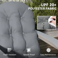 Outsunny Adirondack Chair Cushions Set of 2, Tufted High Back Patio Non-Slip Cushions for Adirondack Chairs, Gray(m-5)
