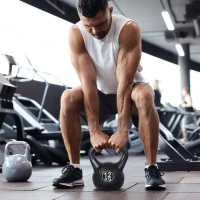 Soozier 26lb Fitness Kettlebell, Plastic Exercise Weight, Weightlifting Tools with Sand, Handle, Noise Reduction for Home, Gym(m-8)