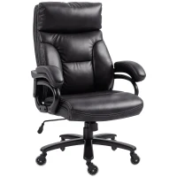 Vinsetto Big and Tall Office Chair, 400 lbs, Executive Computer Desk Chair with PU Leather, Swivel Wheels, Black(m-1)