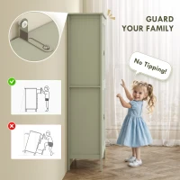 HOMCOM 69.5" Tall Kitchen Pantry Storage Cabinet with Motion Sensor LED Light, Modern Kitchen Pantry Cabinet, Green(m-7)