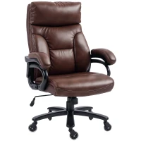 Vinsetto Big and Tall Office Chair, 400 lbs, Executive Computer Chair with PU Leather, Adjustable Height, Brown(m-1)