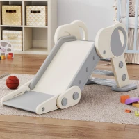 Qaba Toddler Slide, Indoor Foldable Kids Slide for 1.5-3 Years Old, Gray(m-8)