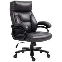 Vinsetto Big and Tall Office Chair, 400 lbs, Executive Computer Desk Chair with PU Leather, Swivel Wheels, Black(m-11)