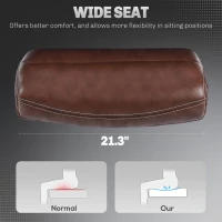 Vinsetto Big and Tall Office Chair, 400 lbs, Executive Computer Chair with PU Leather, Adjustable Height, Brown(m-6)