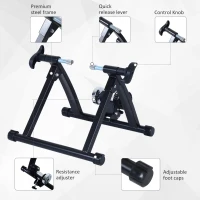 Soozier Bike Trainer Foldable Bicycle Trainer Stand for Indoor Cycling , Stationary Bicycle Stand for Riding Exercise, Fit 26-28" & 700C Wheels, Weight Capacity: 330lbs(m-6)