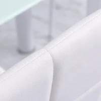 HOMCOM Set of 4 Modern Style Dining Chairs, Button Tufted High Back Side Chairs with Upholstered Seat, Steel Legs, White(m-10)