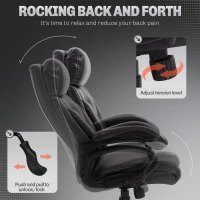 Vinsetto Big and Tall Office Chair, 400 lbs, Executive Computer Desk Chair with PU Leather, Swivel Wheels, Black(m-9)