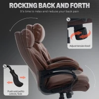 Vinsetto Big and Tall Office Chair, 400 lbs, Executive Computer Chair with PU Leather, Adjustable Height, Brown(m-9)