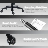 Vinsetto Big and Tall Office Chair, 400 lbs, Executive Computer Desk Chair with PU Leather, Swivel Wheels, Black(m-8)