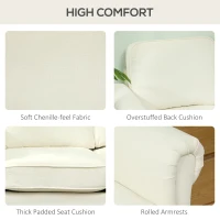 HOMCOM L Shape Sofa, Modern Sectional Couch with Changeable Chaise Lounge, Wooden Legs, Corner Sofa for Living Room, Cream(m-5)