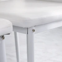 HOMCOM Set of 4 Modern Style Dining Chairs, Button Tufted High Back Side Chairs with Upholstered Seat, Steel Legs, White(m-9)