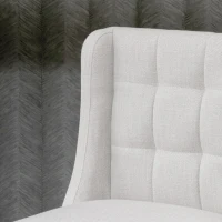 HOMCOM Modern Bar Stools, Tufted Upholstered Barstools, Pub Chairs with Back, Rubber Wood Legs for Kitchen, Dinning Room, Set of 2, Beige(m-9)