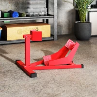 Soozier Motorcycle Wheel Chock, 660 lbs Capacity Heavy Duty Steel Motorcycle Front Wheel Stand for 14"-21" Wheels, Red(m-9)