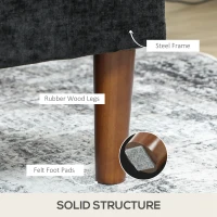 HOMCOM Modern Corner Couch with Right Chaise Lounge, Tufted 3-Seater Sofa with Wooden Legs for Living Room, Black(m-7)