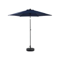 9ft Outdoor Patio Umbrella with Push Button Tilt and Crank, Market Umbrella with 6 Steel Ribs, 104" L x 104" W x 98.5" H, Navy Blue(m-2)