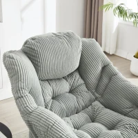 Modern Lounge Accent Chair with Armrests, Side Pocket, Steel Frame, Ergonomic Lazy Chair with Ottoman, 31.5" L x 25" W x 37.5" H, Light Green(m-7)