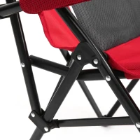 High Back Heavy Duty Lawn Chair with Cup Holder, Portable Collapsible Chair, Supports 250 lbs, Steel Frame, 22.5" L x 25.5" W x 41" H, Red(m-5)
