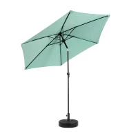 9ft Outdoor Patio Umbrella with Push Button Tilt and Crank, Market Umbrella with 6 Sturdy Steel Ribs, 104" L x 104" W x 98.5" H, Light Green(m-9)