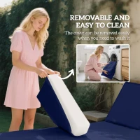 Outsunny 2-Piece Patio Chair Cushions with Backrests, Replacement Cushions for Outdoor Lounge Chair, Navy(m-5)