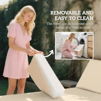 Outsunny 2-Piece Patio Chair Cushions with Backrests, Replacement Cushions for Outdoor Lounge Chair, Beige(m-5)