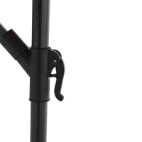 10ft Solar LED Offset Hanging Market Patio Umbrella with Enhanced Stability, Steel Frame, Easy Adjustment, 116" L x 116 W x 83" H, Light Green(m-11)