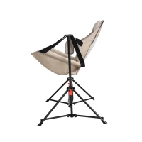 Hammock Camping Chair with Adjustable Back, Pillow, Folding Portable Rocking Chair with Cup Holder, Carry Bag, 38" L x 35" W x 42" H, Khaki(m-8)
