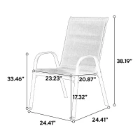 2-Piece Patio Chairs with Breathable Textilene Fabric, High Backrest and Armrest, Space-Saving Camping Chairs, 24.5" L x 24.5" W x 38" H, Brown(m-3)