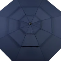 10ft 3-Tier Auto-Tilt Patio Umbrella with Crank System, Outdoor Market Table Pool Deck Umbrella, 116" L x 116" W x 98.5" H, Navy Blue(m-5)