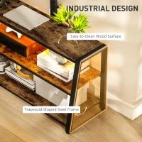 HOMCOM TV Stand with Mount and Power Outlet, Swivel TV Stand Mount with LED Lights for 32-70 Inch TVs for Living Room, Bedroom(m-9)