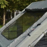 Inflatable Camping Tent with Stove Jack, Easy Setup, Waterproof and Windproof Glamping Tent for 4-6 Persons, 118" L x 82.5" W x 79" H, Army Green(m-10)