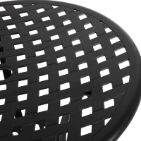 3-Piece Patio Bistro Set with Seat Cushions, Cast Aluminum Table and Chairs with Umbrella Hole, All-Weather Metal Furniture for Garden, Black(m-6)