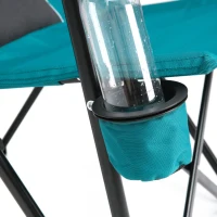 High Back Heavy Duty Lawn Chair with Cup Holder, Portable Collapsible Chair, Supports 250 lbs, Steel Frame, 22.5" L x 25.5" W x 41" H, Blue(m-8)