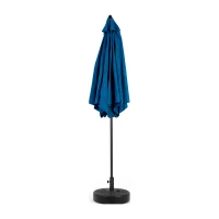 9ft Outdoor Patio Umbrella with Push Button Tilt, Crank, Market Umbrella with 6 Steel Ribs, Base Not Included, 104" L x 104" W x 98.5" H, Dark Blue(m-9)