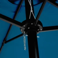 14.8 ft Double-Sided Outdoor Patio Umbrella with Crank System, Steel Frame, Large Rectangular, 178.5" L x 105" W x 100.5" H, Dark Blue(m-5)