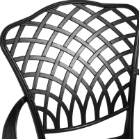 3-Piece Patio Bistro Set with Seat Cushions, Cast Aluminum Table and Chairs with Umbrella Hole, All-Weather Metal Furniture for Garden, Black(m-4)