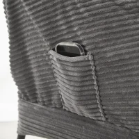 Ergonomic Lounge Accent Chair with Ottoman, Armrests and Side Pocket, Modern Lazy Chair with Steel Frame, 31.5" L x 25" W x 37.5" H, Gray(m-10)