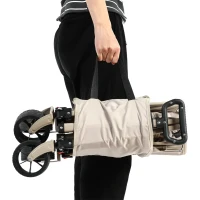 Folding Wagon Cart with All Terrain Wheels, Quick Setup and Folding, Heavy Duty Garden Cart with Adjustable Handle, 30.5" L x 19" W x 18" H, Beige(m-9)