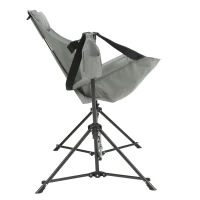 Steel Folding Hammock Camping Chair with Portable Rocking Design, Sturdy and Durable, Supports Up to 250 lbs, 35"L x 38"W x 42"H, Gray(m-11)