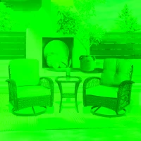 3-Piece Outdoor Swivel Rocker Patio Chairs Set with Cushions, Tempered Glass Table, 360° Rocking Conversation Set with Steel Frame, Grey(m-5)