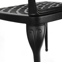 3-Piece Bistro Set with 2 Chairs and 1 Round Table, Seat Cushions, Rustproof Cast Aluminum Patio Furniture for Garden, Patio, Balcony, Black(m-5)