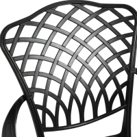 3-Piece Patio Bistro Set with Umbrella Hole, Environmental Protection Coating, All-Weather Cast Aluminum Table and Chairs for Garden, Black(m-4)