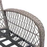 3-Piece Outdoor Swivel Rocker Patio Chairs Set with Tempered Glass Coffee Table, 360° Rocking Conversation Set with Thick Cushions, 29" L x 25" W x 34" H, Grey(m-6)