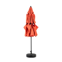 10 ft 3-Tier Auto-Tilt Patio Umbrella with Crank System, Outdoor Market Table Pool Deck Umbrella, 116" L x 116" W x 98.5" H, Orange(m-7)