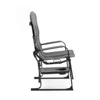 Camping Director's Chair with Side Table and Pocket, Steel Frame, Heavy Duty Oversized Portable Folding Chair, 25" L x 27.5" W x 43.5" H, Gray(m-10)