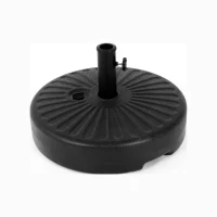 Round Umbrella Base with High-Density Polyethylene Plastic, Fits Various Umbrellas with Adjustable Knobs, 19.5" L x 19.5" W x 12" H, Black(m-2)